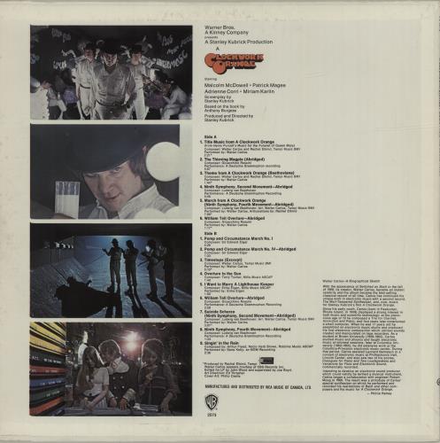 Walter Carlos A Clockwork Orange vinyl LP album (LP record) Canadian WCLLPAC679760