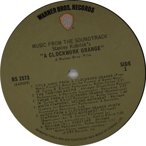 Walter Carlos A Clockwork Orange vinyl LP album (LP record) Canadian WCLLPAC679760