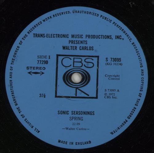 Walter Carlos Sonic Seasonings - EX 2-LP vinyl record set (Double LP Album) US WCL2LSO778119