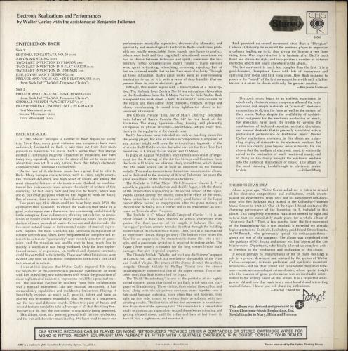 Walter Carlos Switched-On Bach - 1st - Laminated vinyl LP album (LP record) UK WCLLPSW331048
