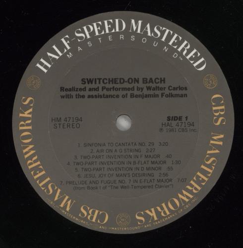 Walter Carlos Switched-On Bach vinyl LP album (LP record) US WCLLPSW876111