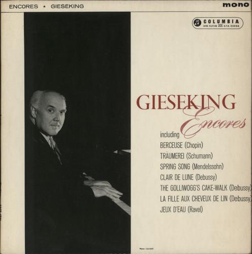 Walter Gieseking Encores vinyl LP album (LP record) UK XCLLPEN863949