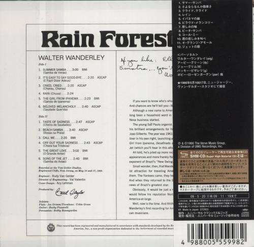 Walter Wanderley Rain Forest - SHM-CD SHM CD Japanese WWQHMRA876754