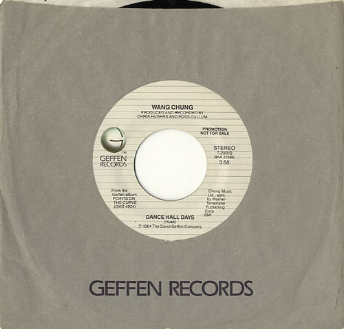 Wang Chung Dance Hall Days 7" vinyl single (7 inch record / 45) US WAN07DA628901