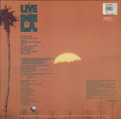 Wang Chung To Live And Die In L.A. vinyl LP album (LP record) German WANLPTO843112