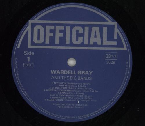 Wardell Gray And The Big Bands vinyl LP album (LP record) Danish WRGLPAN403372
