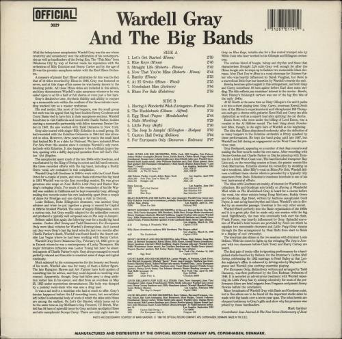Wardell Gray And The Big Bands vinyl LP album (LP record) Danish WRGLPAN403372