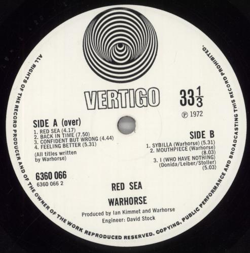 Warhorse Red Sea vinyl LP album (LP record) UK WAHLPRE859262