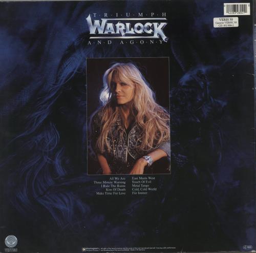 Warlock Triumph And Agony - Gatefold with Sticker vinyl LP album (LP record) UK WLKLPTR875306