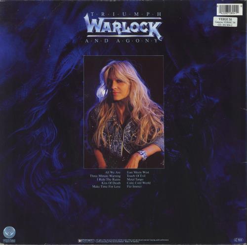 Warlock Triumph And Agony vinyl LP album (LP record) German WLKLPTR242376