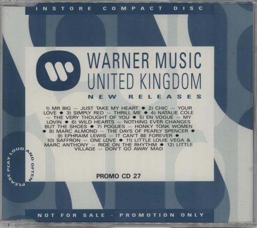 Warner Brothers Warner Music United Kingdom New Releases CD album (CDLP) UK WBTCDWA680562