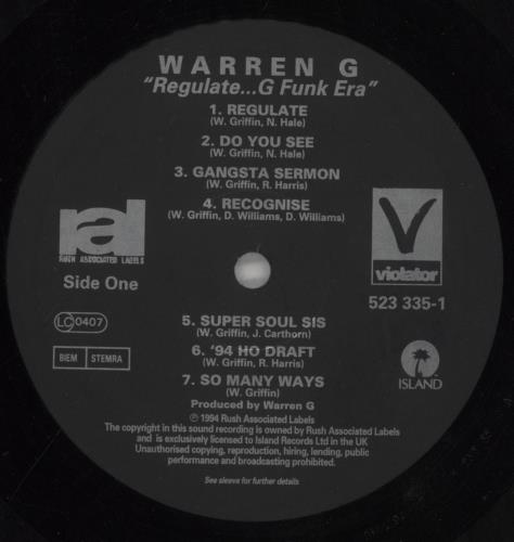 Warren G Regulate... G Funk Era vinyl LP album (LP record) UK WRNLPRE858955