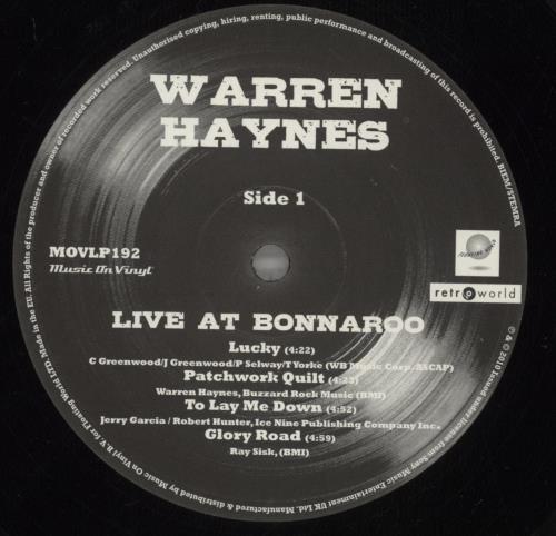 Warren Haynes Live At Bonnaroo - 180 Gram Vinyl 2-LP vinyl record set (Double LP Album) UK WCV2LLI877656