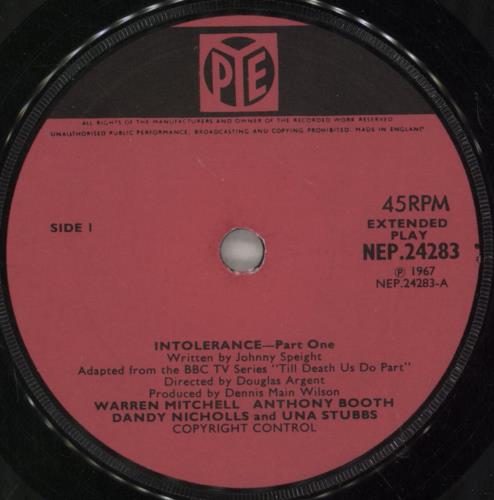 Warren Mitchell Intolerance 7" vinyl single (7 inch record / 45) UK 7WM07IN888713