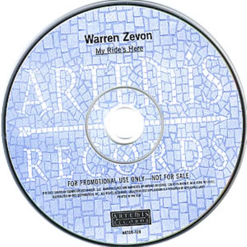 Warren Zevon My Ride's Here CD album (CDLP) US WZVCDMY352883
