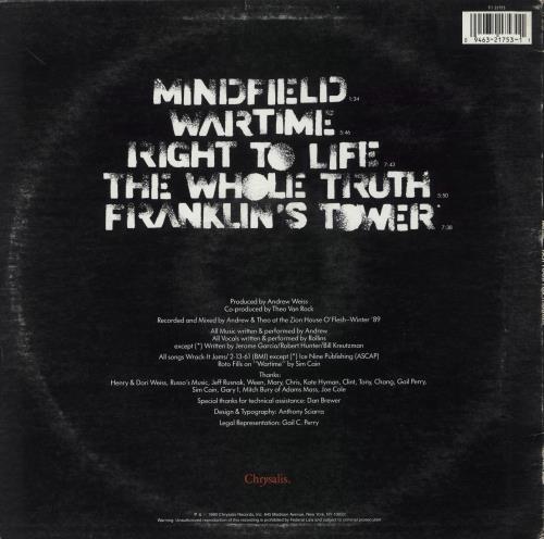 Wartime Fast Food For Thought - Promo 12" vinyl single (12 inch record / Maxi-single) US 7AZ12FA863641