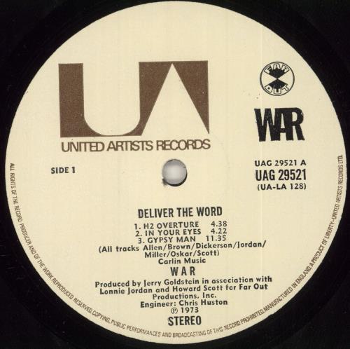 War Deliver The Word - 1st vinyl LP album (LP record) UK W-RLPDE727079
