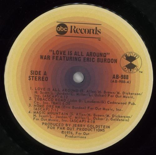War Love Is All Around - deletion cut vinyl LP album (LP record) US W-RLPLO410464