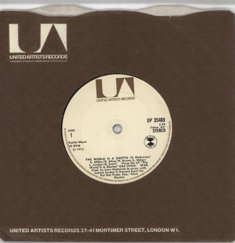 War The World Is A Ghetto 7" vinyl single (7 inch record / 45) UK W-R07TH749473