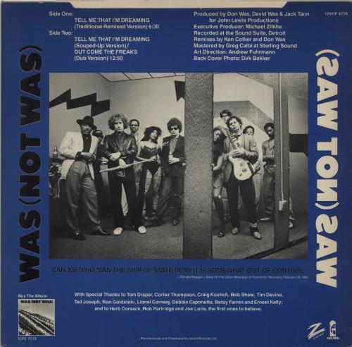 Was (Not Was) Tell Me That I'm Dreaming 12" vinyl single (12 inch record / Maxi-single) UK WNW12TE688463