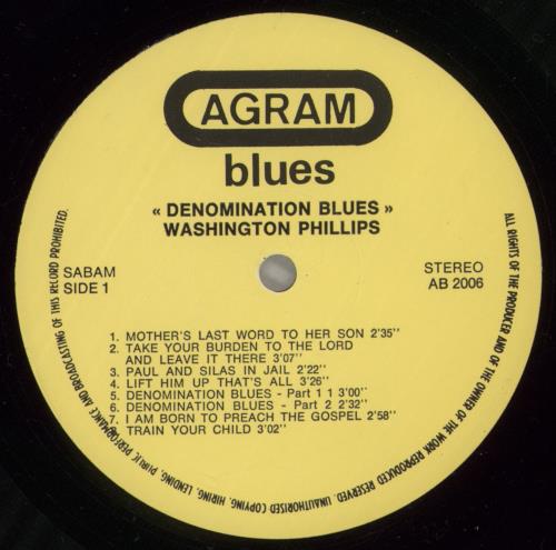 Washington Phillips Denomination Blues vinyl LP album (LP record) Belgian WFXLPDE577843