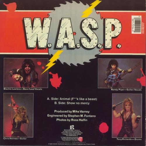 WASP Animal F**k Like A Beast 12" vinyl single (12 inch record / Maxi-single) US WAS12AN828222