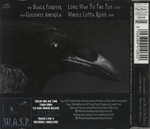 WASP Black Forever / Goodbye America CD single (CD5 / 5") UK WASC5BL881784