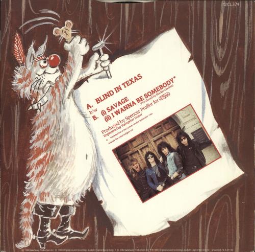 WASP Blind In Texas 12" vinyl single (12 inch record / Maxi-single) UK WAS12BL52761