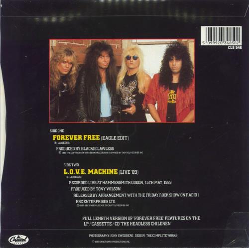 WASP Forever Free + Patch - Open 7" vinyl single (7 inch record / 45) UK WAS07FO817981