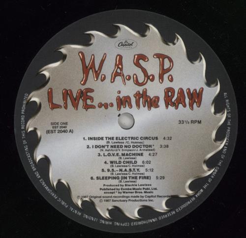 WASP Live...In The Raw vinyl LP album (LP record) UK WASLPLI340110
