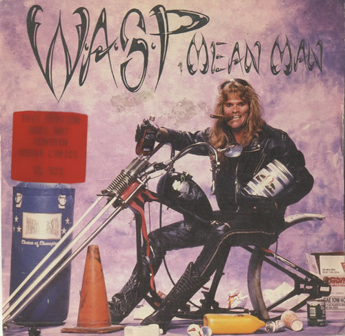 WASP Mean Man - Stickered P/S 7" vinyl single (7 inch record / 45) UK WAS07ME298524
