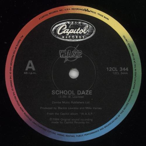 WASP School Daze 12" vinyl single (12 inch record / Maxi-single) UK WAS12SC160073