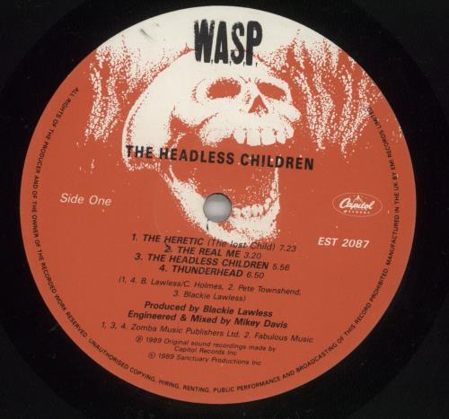 WASP The Headless Children - VG vinyl LP album (LP record) UK WASLPTH876763