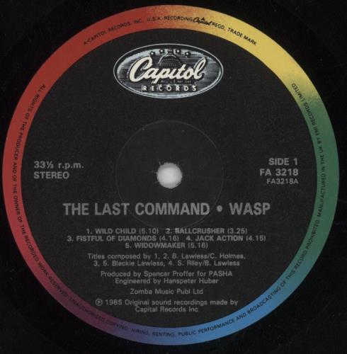 WASP The Last Command vinyl LP album (LP record) UK WASLPTH405310