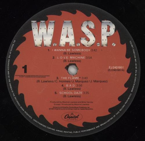 WASP W.A.S.P. vinyl LP album (LP record) UK WASLPWA391553