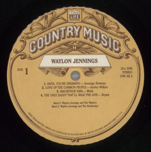 Waylon Jennings Country Music vinyl LP album (LP record) US WAJLPCO787344