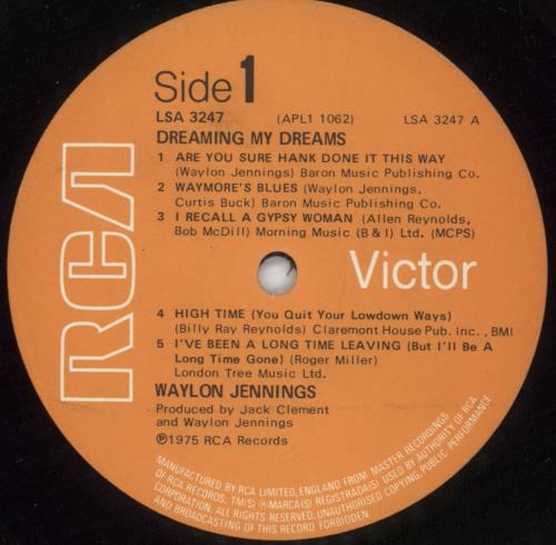 Waylon Jennings Dreaming My Dreams - EX vinyl LP album (LP record) UK WAJLPDR880322