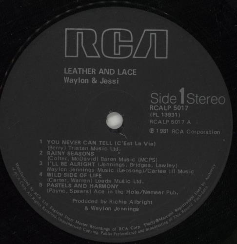 Waylon Jennings Leather And Lace vinyl LP album (LP record) UK WAJLPLE457382