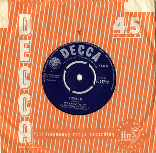 Wayne Gibson Linda Lu 7" vinyl single (7 inch record / 45) UK WD407LI576000