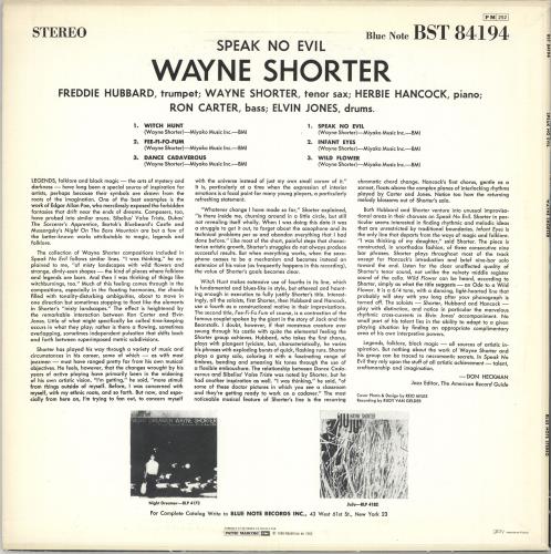 Wayne Shorter Speak No Evil vinyl LP album (LP record) French WYSLPSP734096