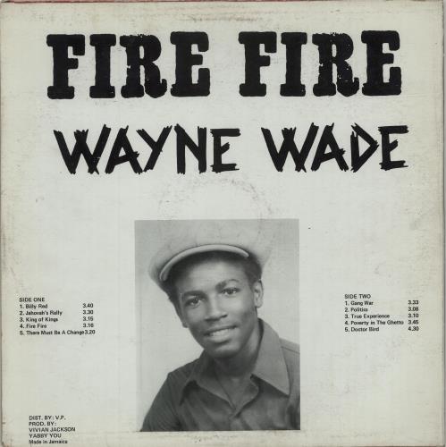 Wayne Wade Fire Fire vinyl LP album (LP record) Jamaican YC3LPFI681429