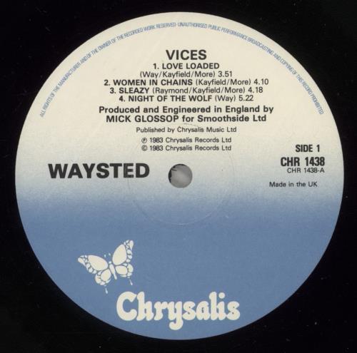 Waysted Vices + Poster - Stickered Sleeve vinyl LP album (LP record) UK WTDLPVI701150