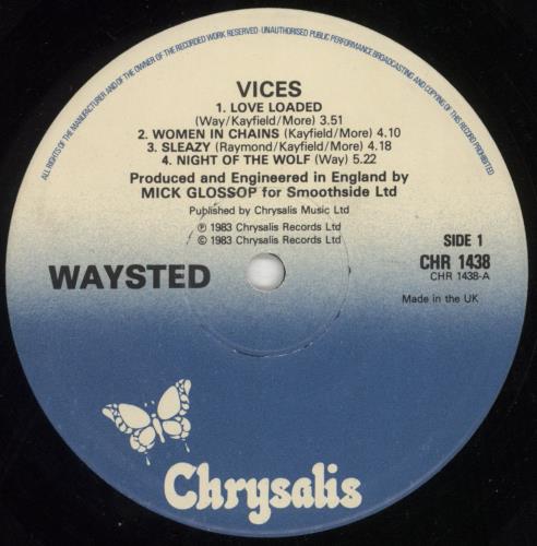Waysted Vices + Poster vinyl LP album (LP record) UK WTDLPVI761284