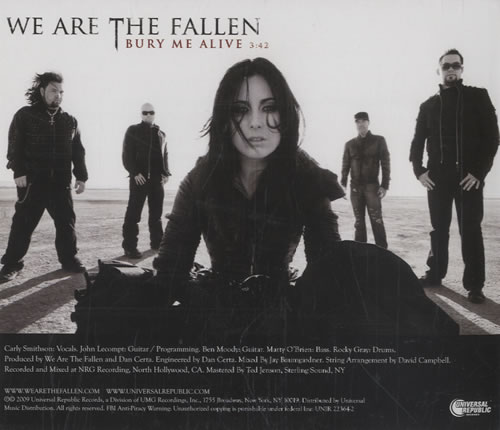 We Are The Fallen Bury Me Alive CD single (CD5 / 5") US WE5C5BU507190