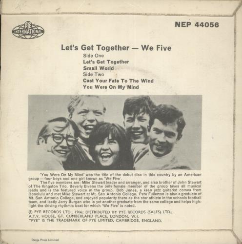 We Five Let's Get Together 7" vinyl single (7 inch record / 45) UK WEF07LE864369