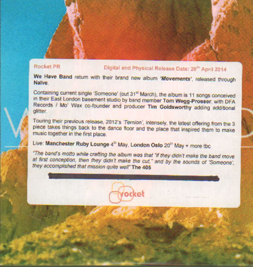 We Have Band Movements CD album (CDLP) French WE3CDMO638406