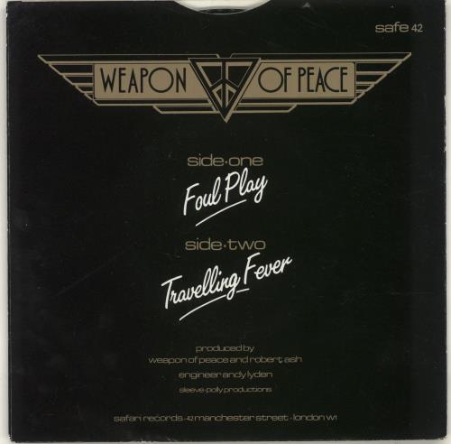Weapon Of Peace Foul Play 7" vinyl single (7 inch record / 45) UK XFA07FO702365