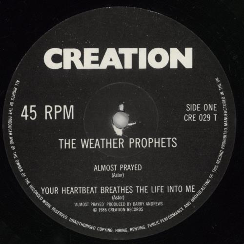 Weather Prophets Almost Prayed 12" vinyl single (12 inch record / Maxi-single) UK WPR12AL102230