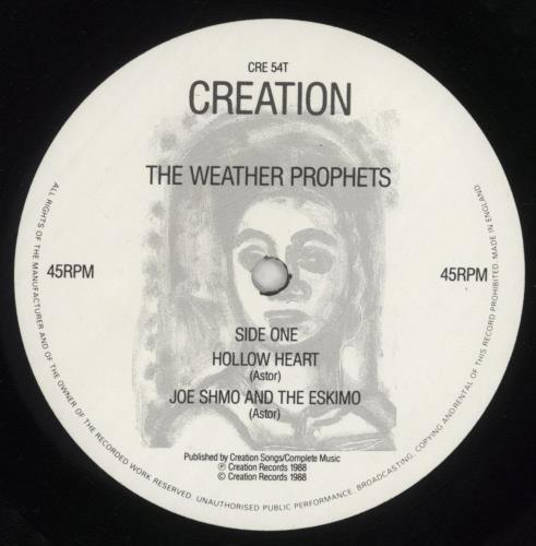 Weather Prophets Hollow Heart 12" vinyl single (12 inch record / Maxi-single) UK WPR12HO89399