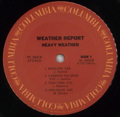 Weather Report Heavy Weather vinyl LP album (LP record) US WEALPHE871976